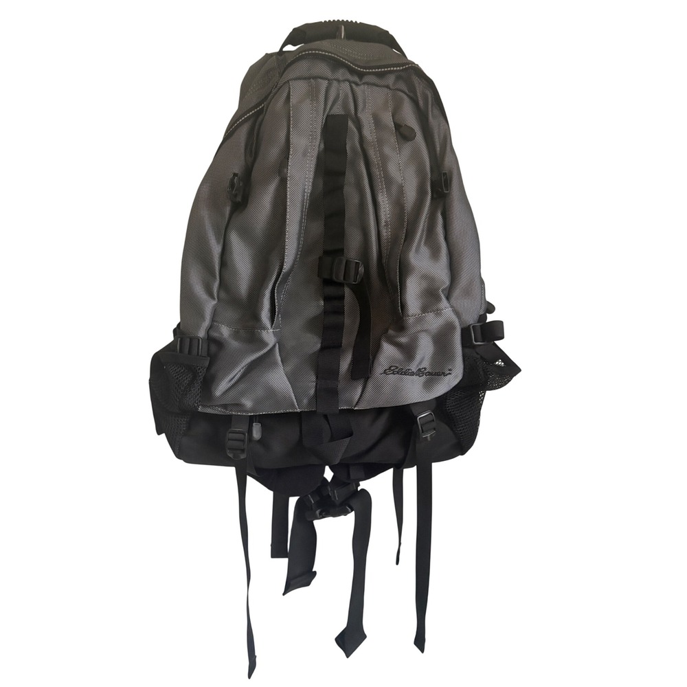 NEW Eddie Bauer Grey Black Technical Backpack Daypack Hiking Backpacking Bag